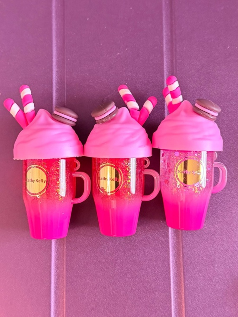 Pink Milkshake Party Cups with Toppings - Set of 3